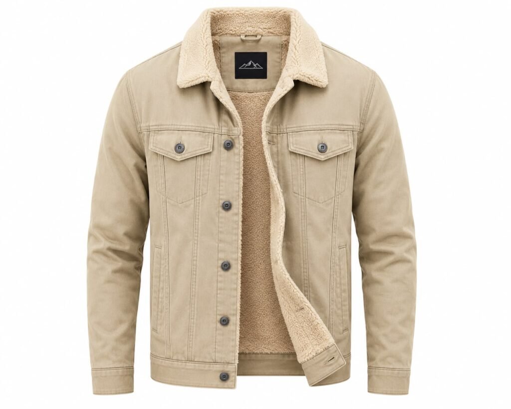Beige Sherpa Lined Jacket