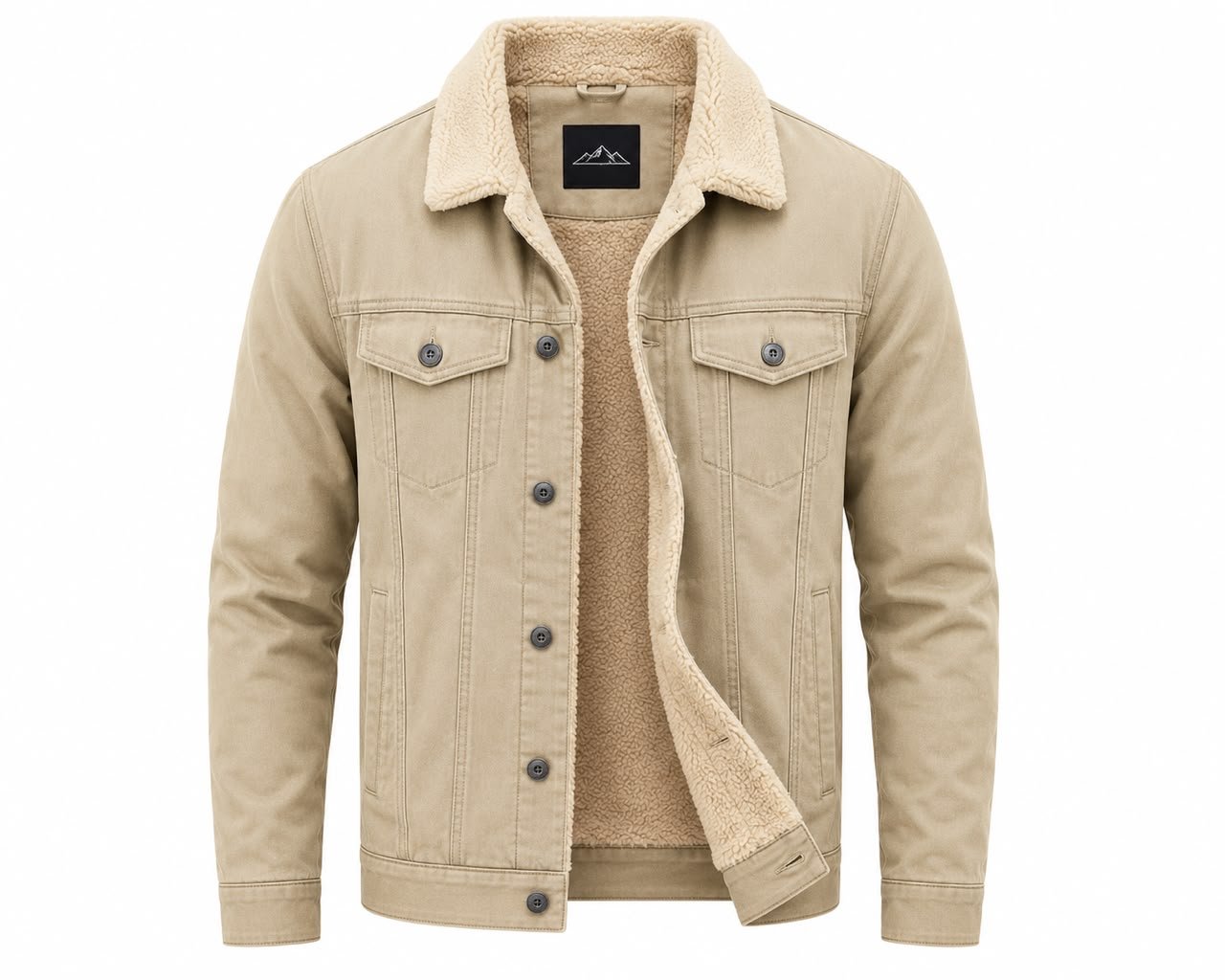 Beige Sherpa Lined Jacket